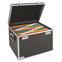 Leitz 67150195 Lockable Suspension File Chest, Foolscap, 30 File Capacity, Colour: Black/Chrome, 67150095