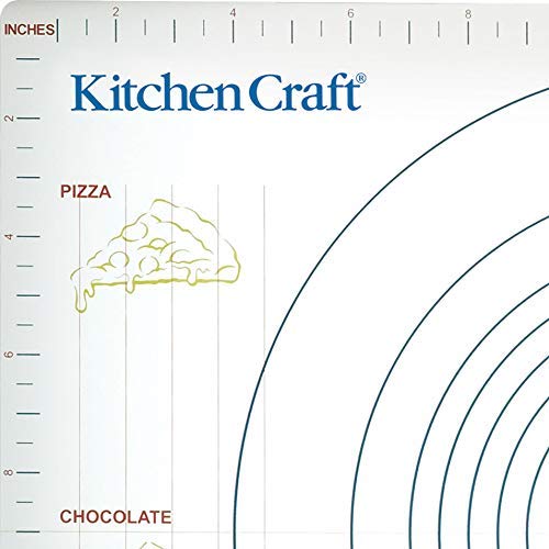 KitchenCraft Plastic Non-Stick Pastry Mat with Measurements, 61 x 45 cm (24" x 17"), White, Grey, 61L x 45W cm - Image 3