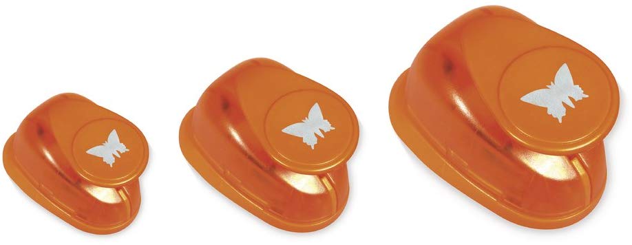 Rayher Motive Puncher Set: Butterflies, 1.6 cm + 2.54 cm + 3.81 cm, Tab-Blister 3 Pieces, Grey, 17.5 x 17 x 5.9 cm
