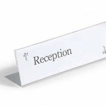 Durable 803119 Table Name Plate Acrylic 61 x 210 mm Clear Pack of 10