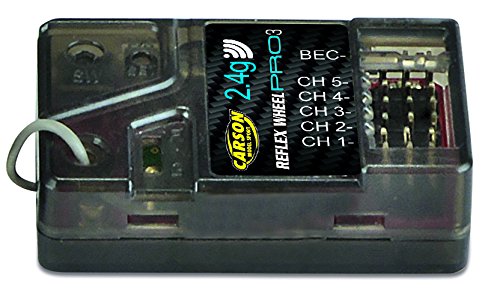 Carson 500501536 - Reflex Wheel Receiver PRO3, 2.4 GHz Waterproof Battery Eliminator Circuit (BEC), Red, Small