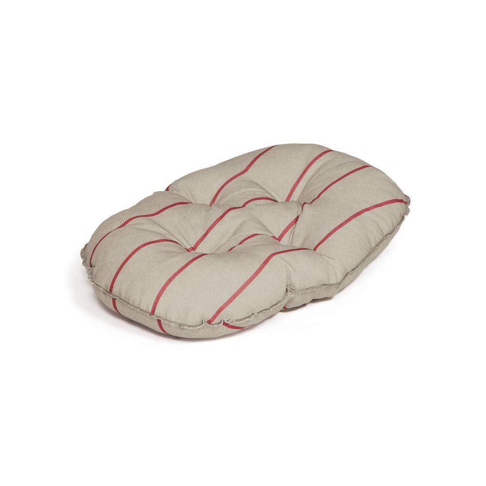 Danish Design Heritage Herringbone Beige and Burgundy Stripes Soft Polyester Machine Washable Quilted Dog/Puppy Slumber Large - Image 2