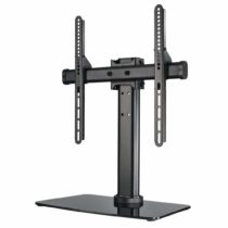 Hama TV Stand, tiltable, rotatable, fully movable (for TVs from 32-55 inches, height adjustable, base plate made of glass, TVs up to 30kg, VESA up to 400x400), black