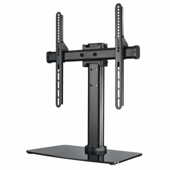 Hama TV Stand, tiltable, rotatable, fully movable (for TVs from 32-55 inches, height adjustable, base plate made of glass, TVs up to 30kg, VESA up to 400x400), black