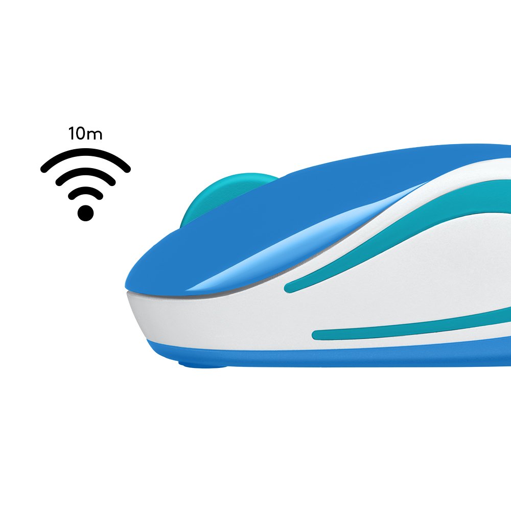 Logitech M187 Ultra Portable Wireless Mouse, 2.4 GHz with USB Receiver, 1000 DPI Optical Tracking, 3-Buttons, PC / Mac / Laptop - Blue - Image 2