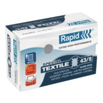 Rapid 24872300 43/8 Super Strong Textile Staples, Robust Galvanised Wire, 8 mm Leg Length, 14 Sheets, Pack of 10000