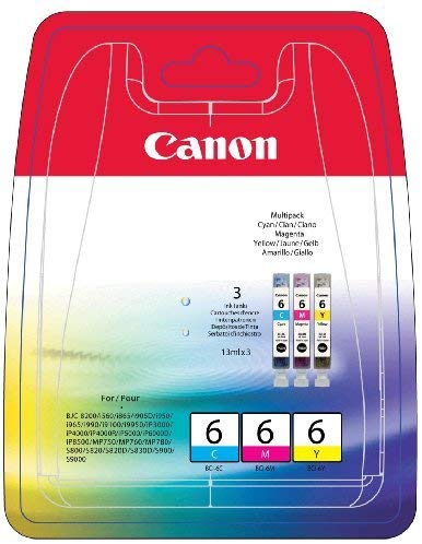 Canon Original Ink Multi-Pack BCI-6C, 6M, 6Y, Multipack 3 Colour, 1