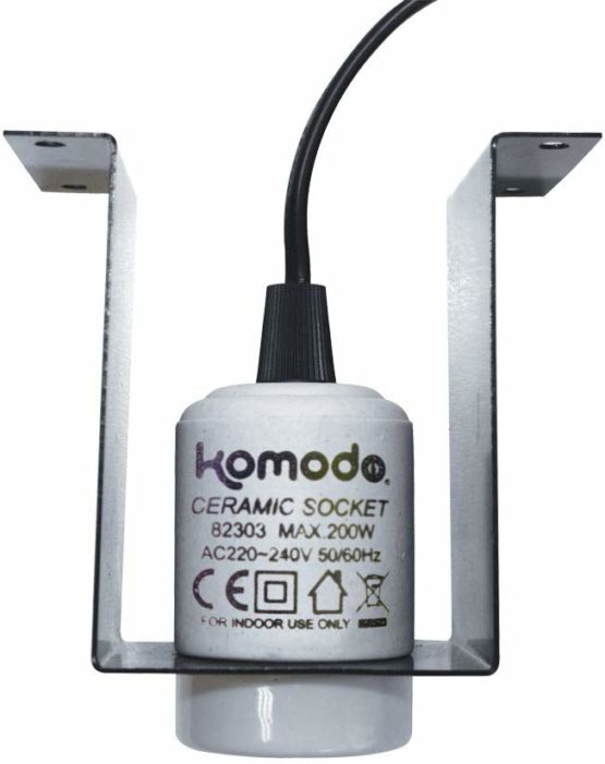 Komodo Ceramic Lamp Fixture and Mounting Bracket for various reptile enclosures
