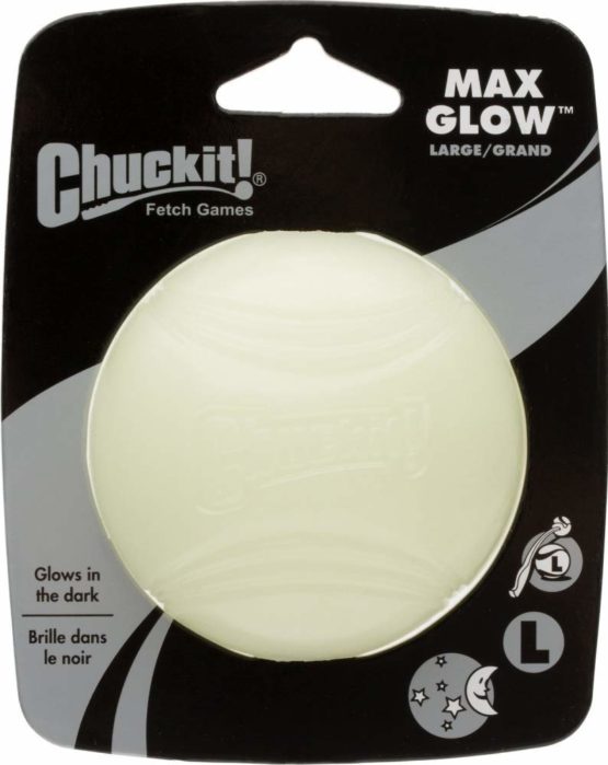 Chuckit! Max Glow Dog Ball High Visibility Glow In The Dark Bouncy Rubber Night Time Fetch Toy - Large(7.3cm) - Image 3