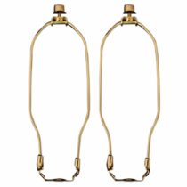 Royal Designs HA-1002-8BR-2 Lamp Harp Finial and Lamp Harp Holder Set, 8", Polished Brass