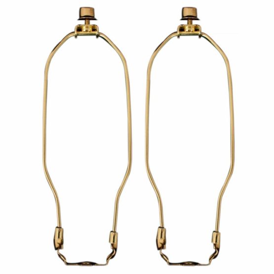 Royal Designs HA-1002-8BR-2 Lamp Harp Finial and Lamp Harp Holder Set, 8", Polished Brass