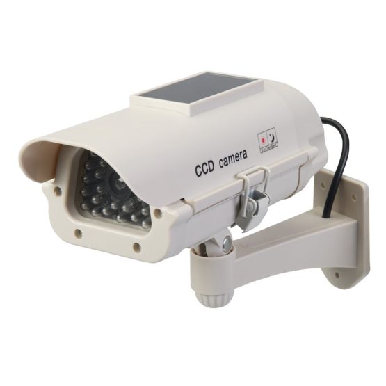 Silverline 614458 Dummy CCTV Camera with LED Solar Powered