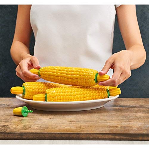 Kuhn Rikon 21400 8 Piece Corn Holder Set, Yellow/Green, Plastic, 1.5 x 2 x 17.5 cm - Image 2