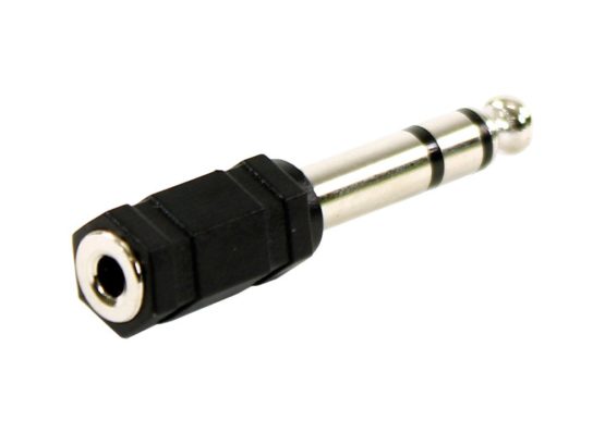 Plugger Stereo Mini Jack Female/Male Adapter Black