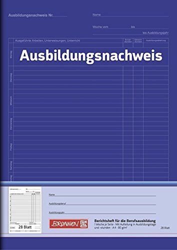 Brunnen 104257001 Training Certificate Booklet A4 28 Green, blue, A4 (blau)