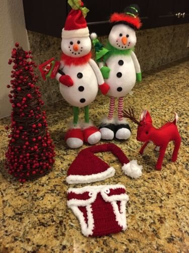Santa, Newborn Baby Girl/Boy Crochet Knit Costume Photo Photography Prop Hats Outfits, Multi - Image 2