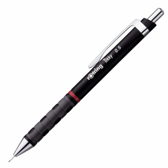 rOtring Tikky Mechanical Pencil HB 0.50mm - Black Barrel, Box of 12 - Image 2