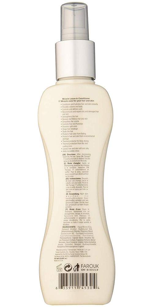 BioSilk Silk Therapy 17 Miracle Leave In Conditioner, 167 ml, white, 167 ml (Pack of 1) - Image 3