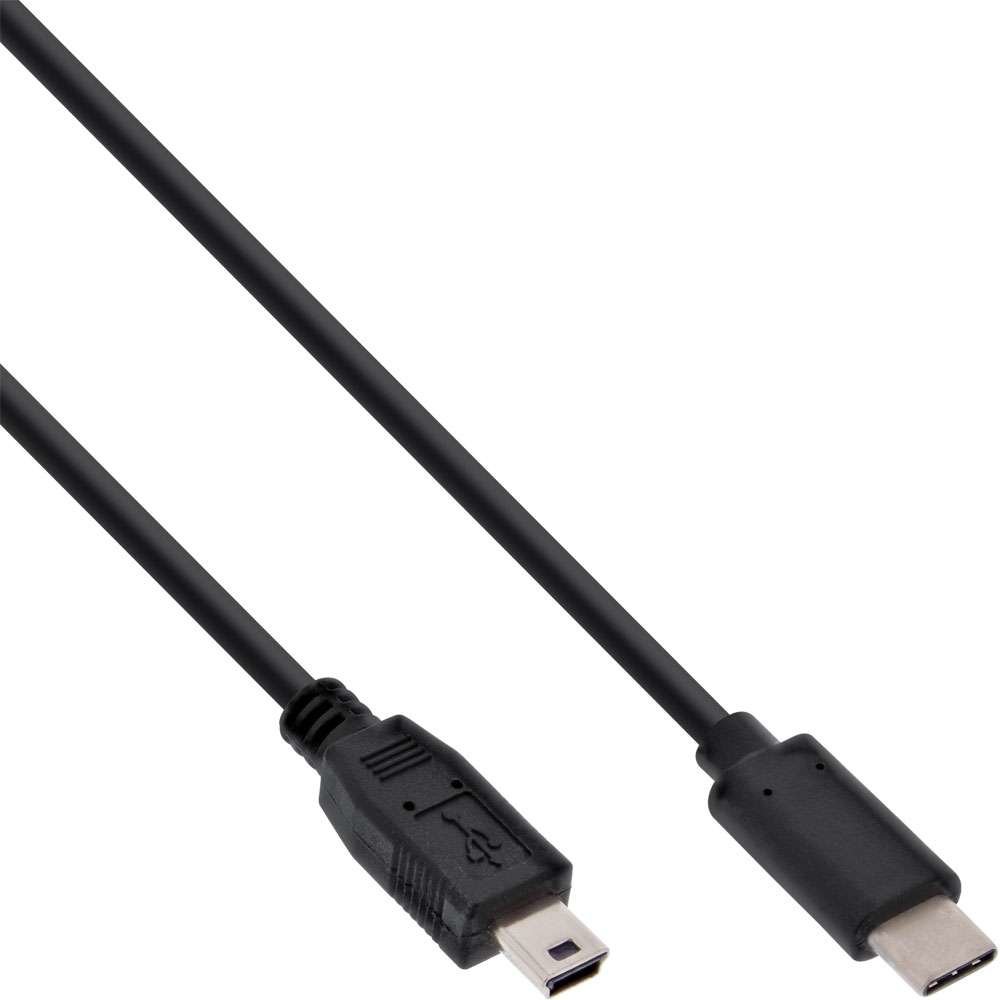InLine USB 2.0 Cable Type C Male to Mini-B Male 5-Pin black Black 1 m