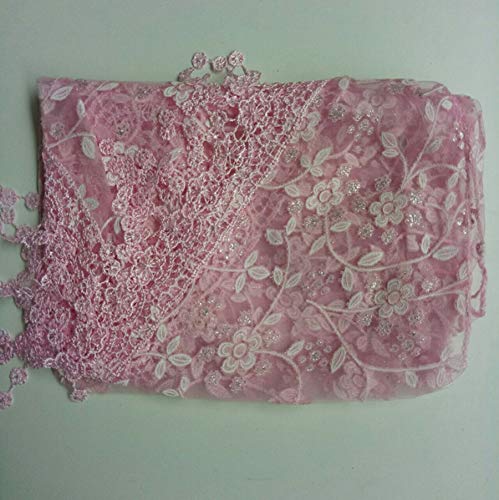 MATISSA Newborn Baby Girl/Boy Lace Tassels Wrap Swaddle Layer Baby Photography Prop (Baby Pink) - Image 2