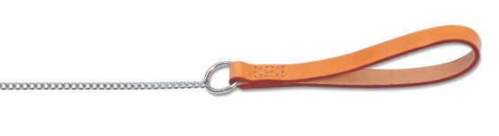 Ancol Leather Fine Chain Lead Tan 87cm