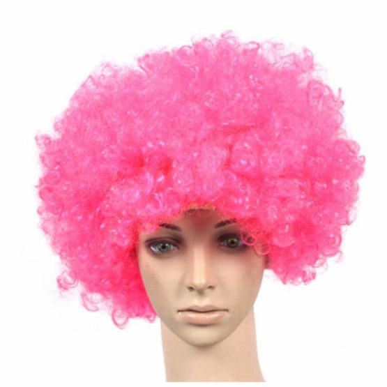 Matissa Unisex Clown Wig Circus Funny Fancy Party Dress Accessory Afro Stag Do Fun Joker (Hot Pink)