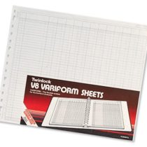 Rexel Twinlock Variform Multi-Ring Binder V8 Cash Refill Sheets 24 Columns, White(Pack of 75)