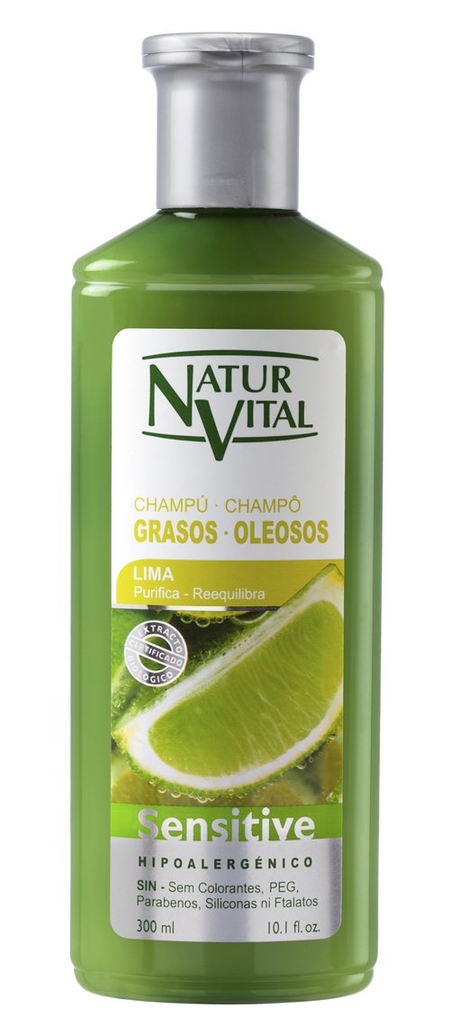 Natur Vital Shampoo Sensitive Hair Fatty - 300 ml, green, 300 ml (Pack of 1)