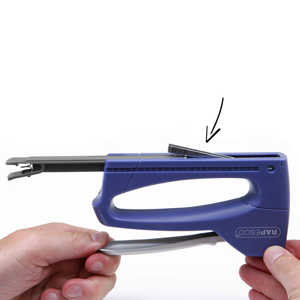 Rapesco 0955 Germ-Savvy Antibacterial, T8-Lite Staple Tacker with 300 13/6mm Staples, Blue/Chrome, Staple Tacker + Staples - Image 3
