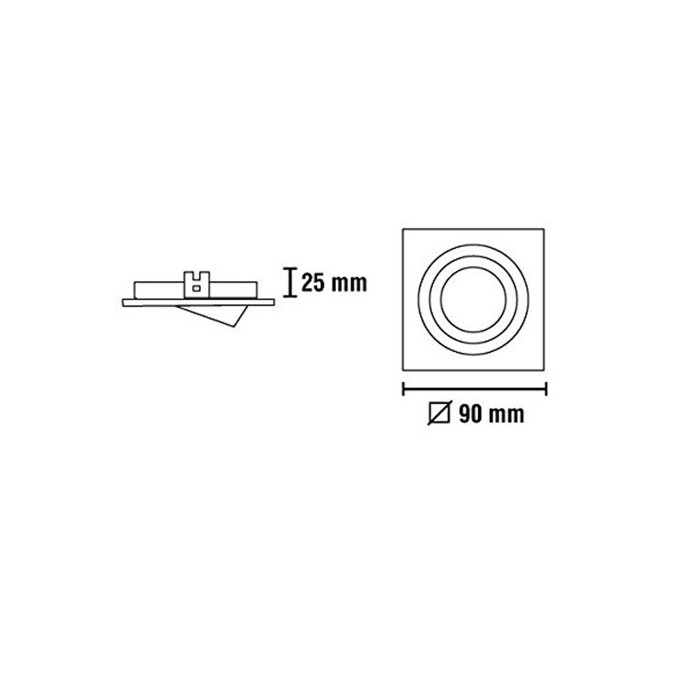 wonderlamp Classic Square Recessed Tilt GU10, black, 9.3 x 9.3 x 2.5 cm - Image 4