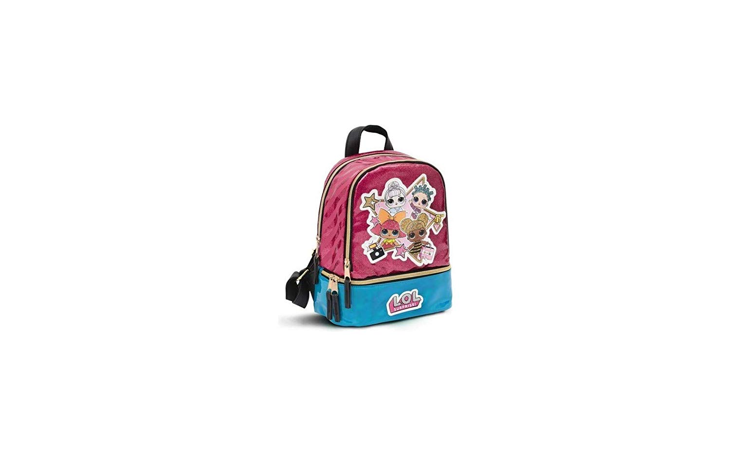 Greetings - LOL Star Backpack with Front Pocket, Glittered Front and Embroidered Patch