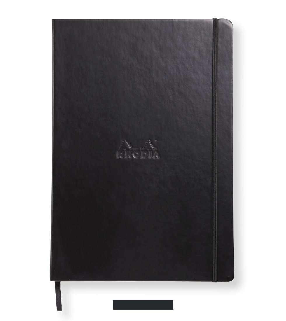 RHODIA 118369C, Rigid Notebook Webnotebook Black, A4, Lined, 192 pages, Clairefontaine Ivory Paper 90 g/m, Bookmark