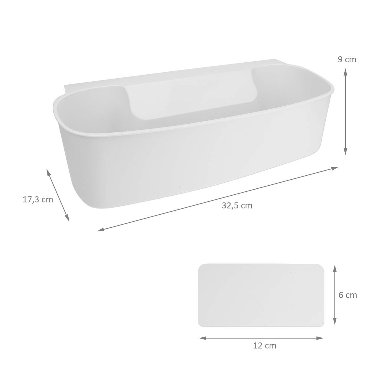WENKO 7730100 Collecting tray for kitchen waste - Polypropylene, 32.5 x 9 x 17.5 cm, White, 17.5 x 32.5 x 9 cm - Image 3