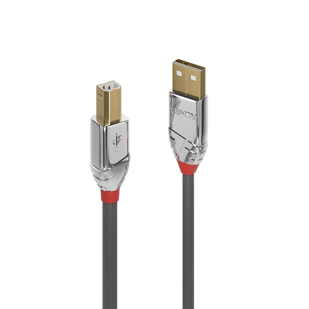 LINDY 5m USB 2.0 Type A to B Cable, Cromo Line, Grey