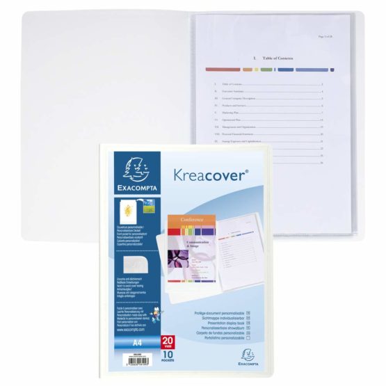 Exacompta Kreacover Opaque Rigid PP Display Book, A4, 10 pockets - White - Image 3