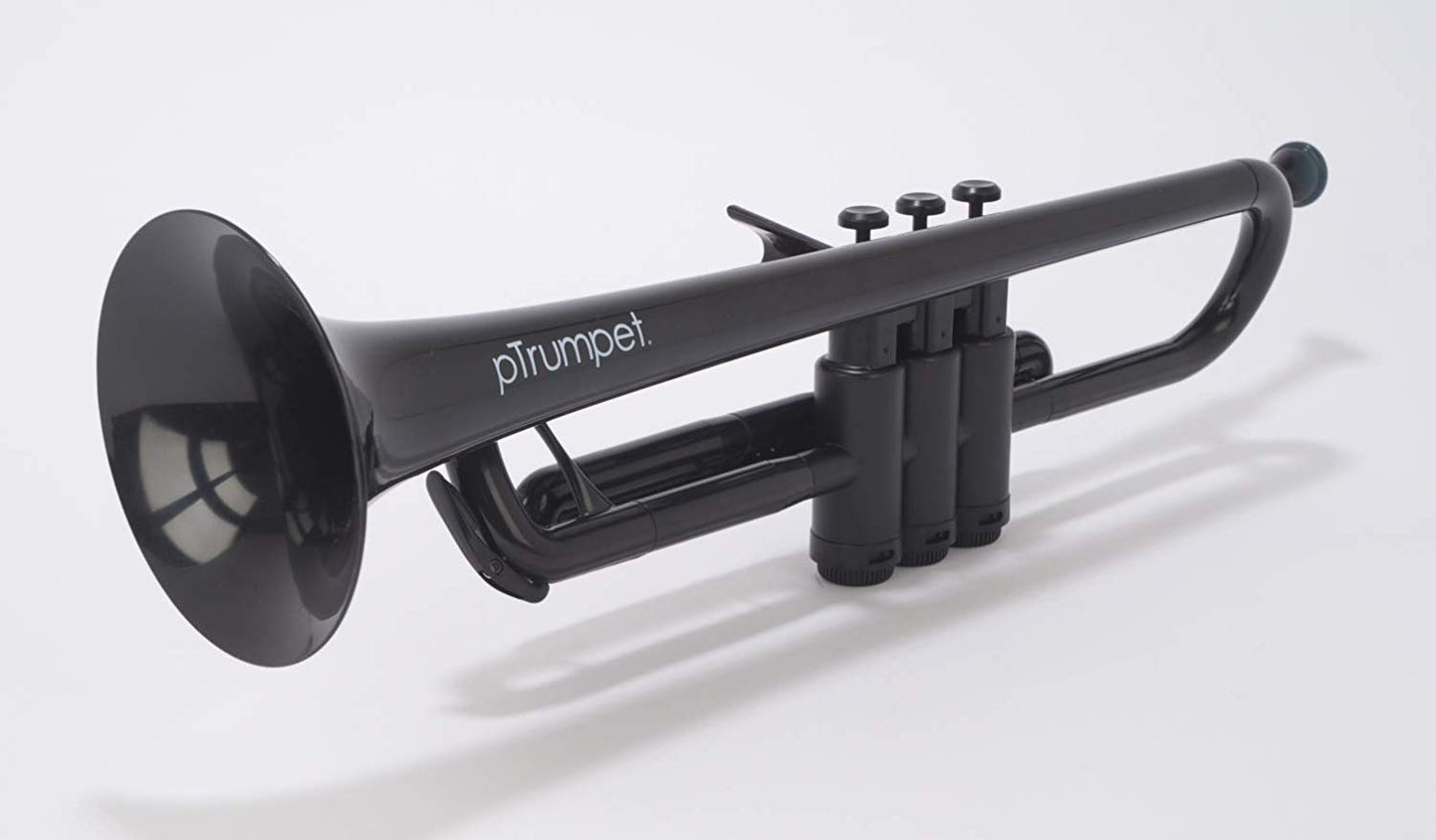 pTrumpet Plastic Trumpet with 3C and 5C Mouthpiece and Carry Bag - Bb Student - Black - Image 2