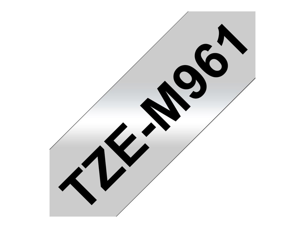 Brother TZe-M961 Labelling Tape Cassette, 36 mm (W) x 8 m (L), Laminated, Brother Genuine Supplies - Black on Matt Silver - Image 2