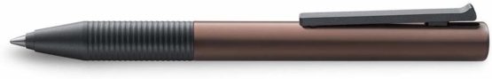 LAMY Tipo Al/K 339 Rollerball Pen – Glossy Plastic Coffee with Integrated Clip Push Mechanism – M 66 Blue Rollerball Refill – Line Width B