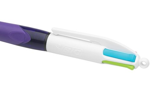 BIC 4 Colours Grip Retractable Ball Pens - Box of 12- Medium Point (1.0 mm) - Extra-Comfort Grip - Fashion Ink Colours - Image 4