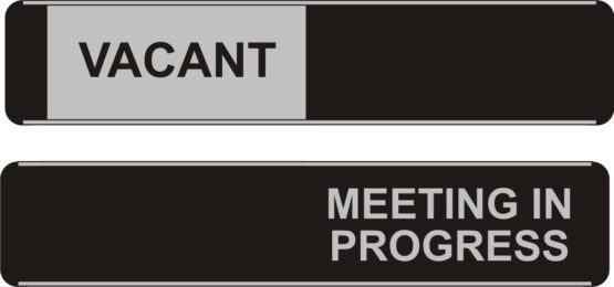 Seco Vacant/Meeting In Progress Sliding Sign, 255mm x 52mm - Aluminum/PVC