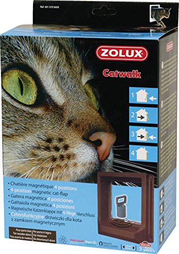 Zolux Cat Flap with 4 Magnetic Positions for Cats Brown - Image 2