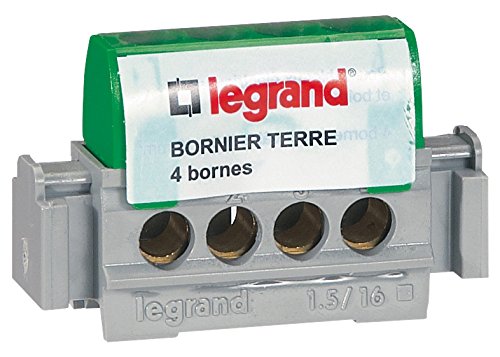 Legrand LEG92781 Earthing Terminal x 4 for Cables 1.5-16 mm Green, Multicolored