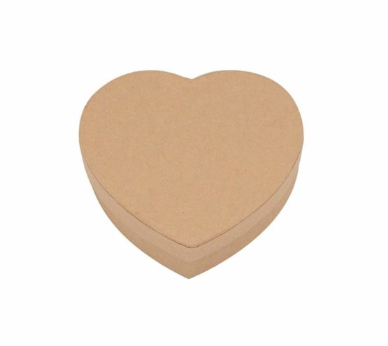 Glorex Heart Box, Cardboard, Natural, 9.2 x 9 x 2.6 cm
