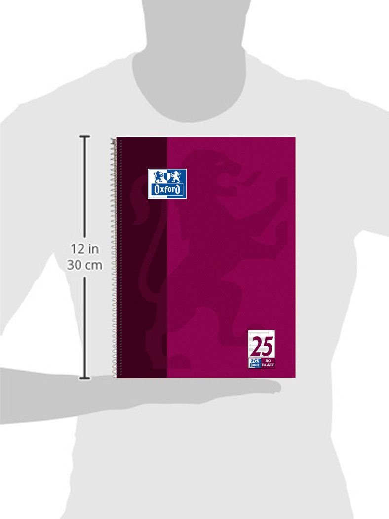 Oxford College Notepad School A4 Squared with Double Margin, 80 Sheets Ruling 25 - Lined with Margin Pack of 10 Purple - Image 4