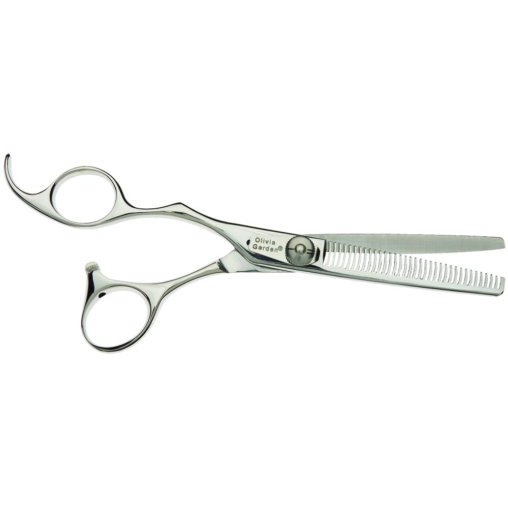 Olivia Garden Silk Cut Thinner Size 6.35-inch Japanese Version for Left Handed, Silver, Black, 6"