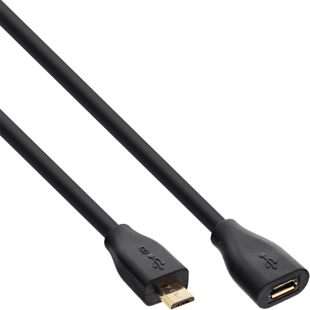 InLine Micro USB Extension Cable - USB 2.0 Micro-B Male to Female black black 5