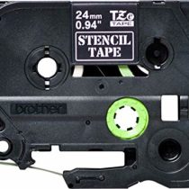 Brother STe-151 Labelling Tape Cassette, 24 mm (W) x 3 m (L), Stencil Tape, Brother Genuine Supplies, Black
