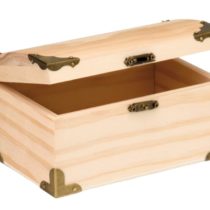 Glorex Wooden Treasure Chest, natur, 15 x 9.5 x 8 cm