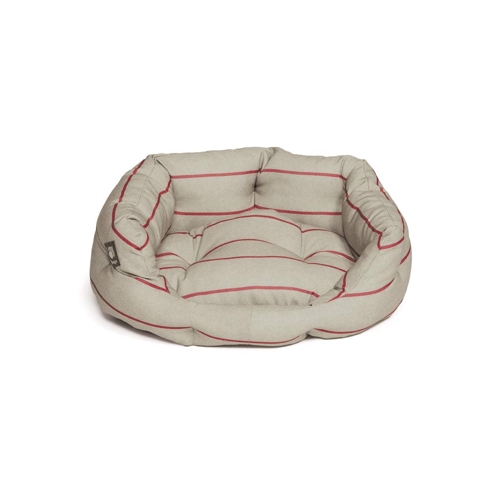 Danish Design Heritage Herringbone Beige and Burgundy Stripes Soft Polyester Machine Washable Quilted Dog/Puppy Slumber Large - Image 3