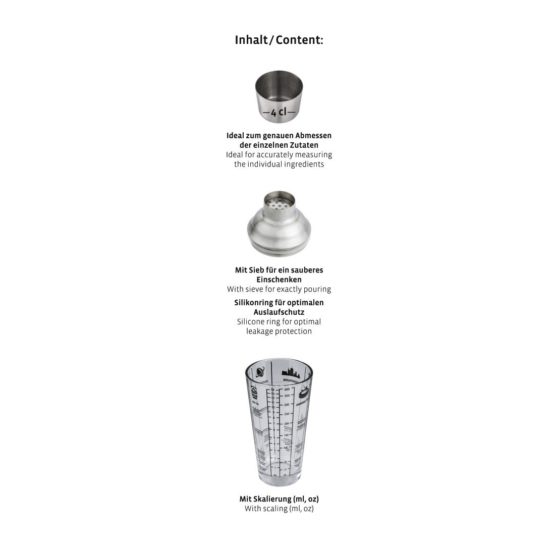 Xavax Glass Cocktail Party Shaker, 400 ml - Silver - Image 3